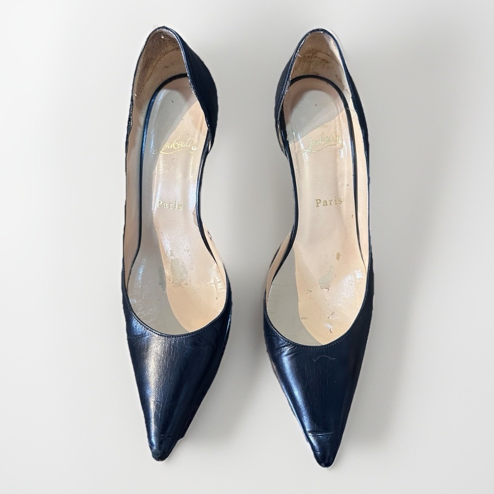 Christian Louboutin Black Patent Pointed Toe Pumps